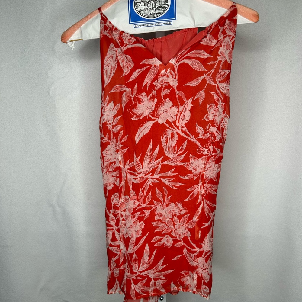 Ann Taylor Red Floral Blouse